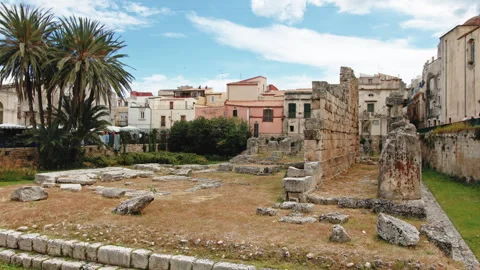 Ancient historic ruins in Syracuse Stock Footage 241896182