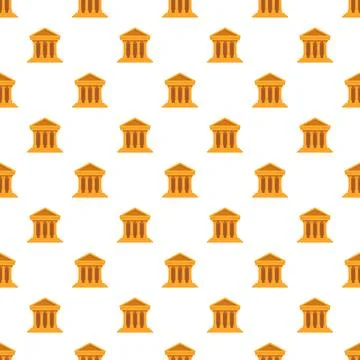 Ancient historical building classical temple seamless pattern Stock Illustration