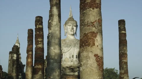 The ancient Historical Park of Sukhothai Stock Footage 60080098