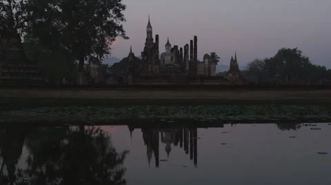 The ancient Historical Park of Sukhothai Stock Footage 60080101