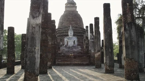 The ancient Historical Park of Sukhothai 스톡 동영상 60082256