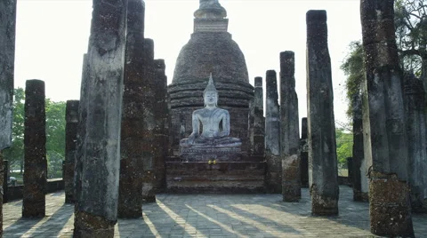 The ancient Historical Park of Sukhothai 스톡 동영상 60087860