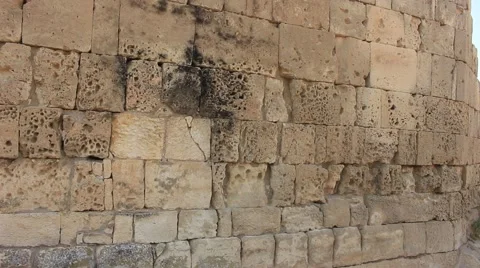 Ancient Historical Stone Brick Wall Stock Footage 54915541