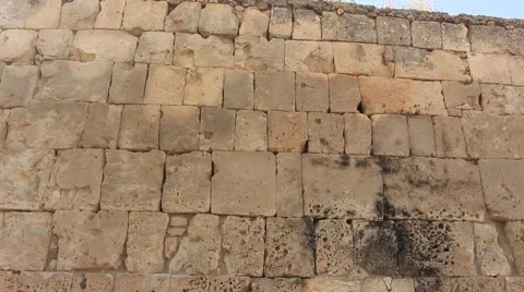 Ancient Historical Stone Brick Wall Stock Footage 54915554