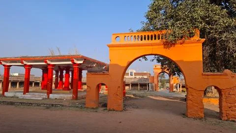 Ancient historical stone fort structures and monumental architecture in India Stock Photos
