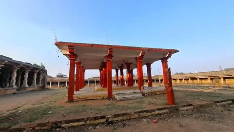 Ancient historical stone fort structures and monumental architecture in India Stockfoto's