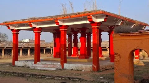 Ancient historical stone fort structures and monumental architecture in India Stock Photos