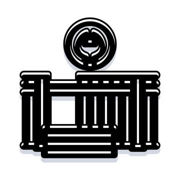 Ancient historical temple column icon illustration design Ilustración de archivo