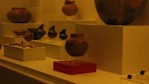 Ancient Hittite civilization items exhibited in the museum. Stock Footage 165362772