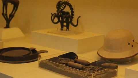 Ancient Hittite civilization items exhibited in the museum. Stock Footage 165362849