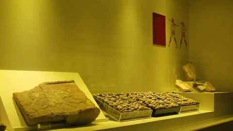 Ancient Hittite civilization items exhibited in the museum. Stock Footage 165362907