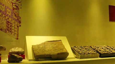 Ancient Hittite civilization items exhibited in the museum. Stock Footage 165362946