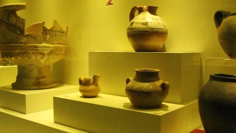 Ancient Hittite civilization items exhibited in the museum. Stock Footage 165363103