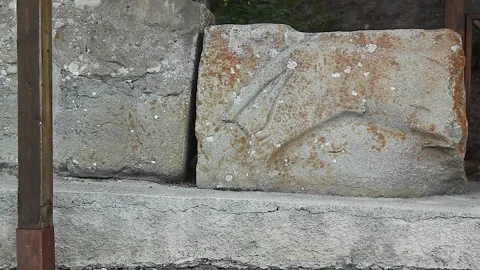 Ancient Hittite civilization items exhibited in the museum. Stock Footage 165363483