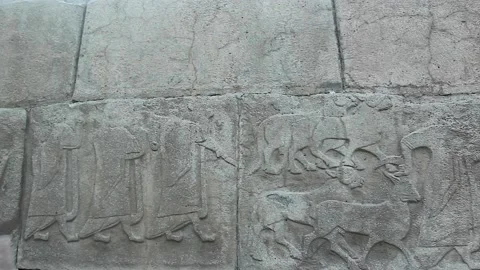 Ancient Hittite civilization items exhibited in the museum. Stock Footage 165363554
