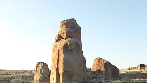 Ancient Hittite civilization items exhibited in the museum. Stock Footage 165363575