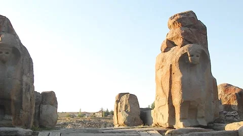 Ancient Hittite civilization items exhibited in the museum. Stock Footage 165363669