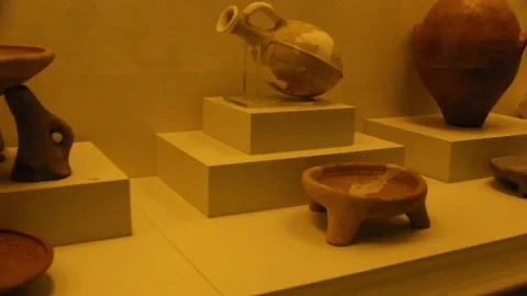 Ancient Hittite civilization items exhibited in the museum. Stock Footage 165369907
