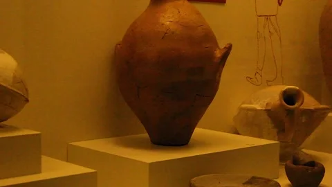 Ancient Hittite civilization items exhibited in the museum. Stock Footage 165370279