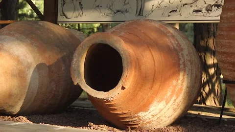 Ancient Hittite civilization items exhibited in the museum. Stock Footage 165370880