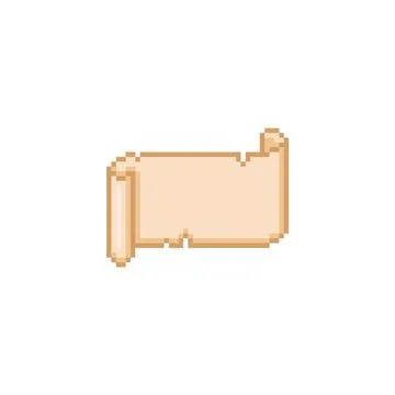 Ancient horizontal parchment roll pixel vector illustration, old papyrus beige Illustrazione stock