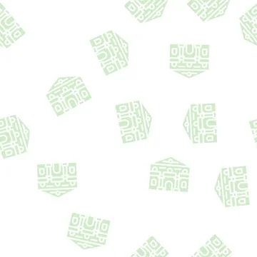 Ancient house glyph vector seamless pattern Ilustración de archivo
