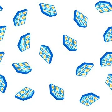 Ancient house isometric icon seamless pattern Ilustración de archivo