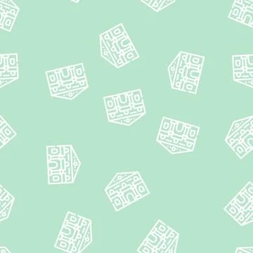 Ancient house line vector seamless pattern Stockillustratie