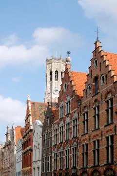 Ancient houses and a tower Stock Photos