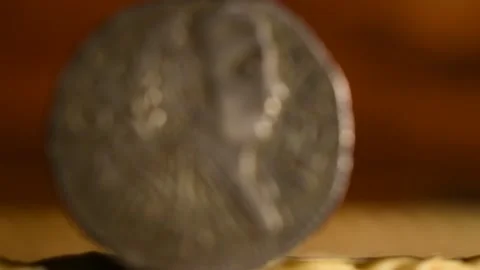 Ancient Indian Silver Coin Revealed Stock Footage 333610817