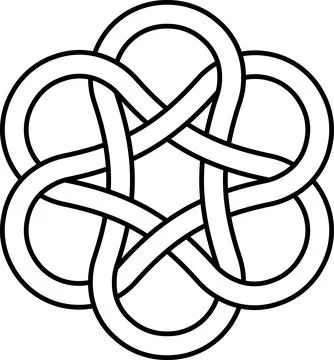 Ancient infinity knot pattern sign is good luck and wealth Stock Illustration