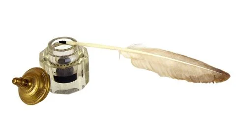 The ancient ink device. It was used the last centuries Stock Photos