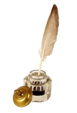 The ancient ink device. It was used the last centuries Stock Photos