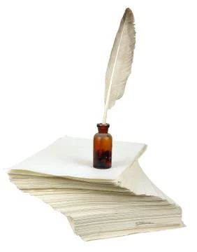 The ancient ink device. It was used the last centuries Stock Photos
