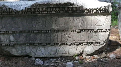 The ancient inscriptions of the Ottoman Empire, Phaselis Stock Footage 63508945
