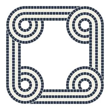 Ancient interweaving mosaic decorative element. Decorative antique stone Stock Illustration