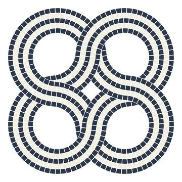 Ancient interweaving mosaic decorative element. Decorative antique stone Stock Illustration