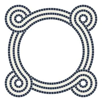 Ancient interweaving mosaic decorative element. Decorative antique stone Stock Illustration