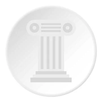 Ancient Ionic pillar icon circle Stock Illustration