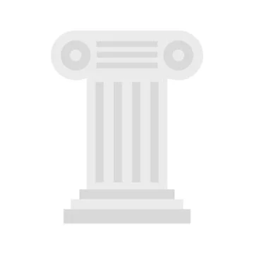 Ancient Ionic pillar icon, flat style Stock Illustration