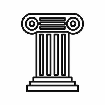 Ancient Ionic pillar icon, outline style Stock Illustration