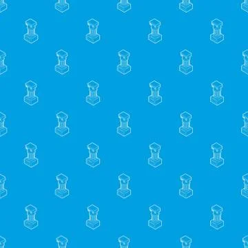 Ancient Ionic pillar pattern seamless blue Stock Illustration