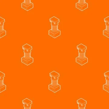 Ancient Ionic pillar pattern vector orange Stock Illustration