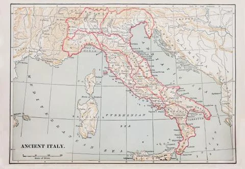 Ancient italy map Stock Photos
