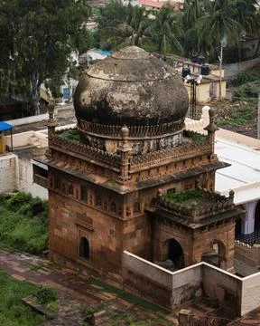 Ancient jamiya mosque of Badami built by Tipu sulthan during 18th century,K.. Foto stock