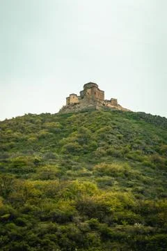 Ancient Jvari Monastery on the mountain in Mtskheta, Georgia. Stock Photos