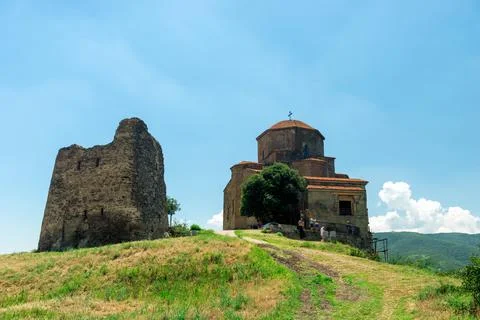 Ancient Jvari Monastery in Mtskheta, Georgia Stock Photos
