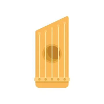 Ancient kannel string musical instrument playing music icon Stock Illustration
