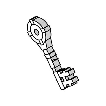 Ancient key isometric icon vector illustration 스톡 일러스트