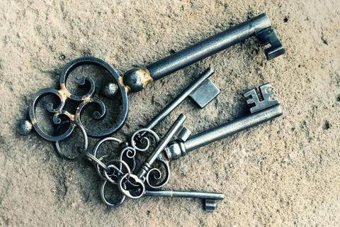 Ancient keys from the Castle Stock Photos